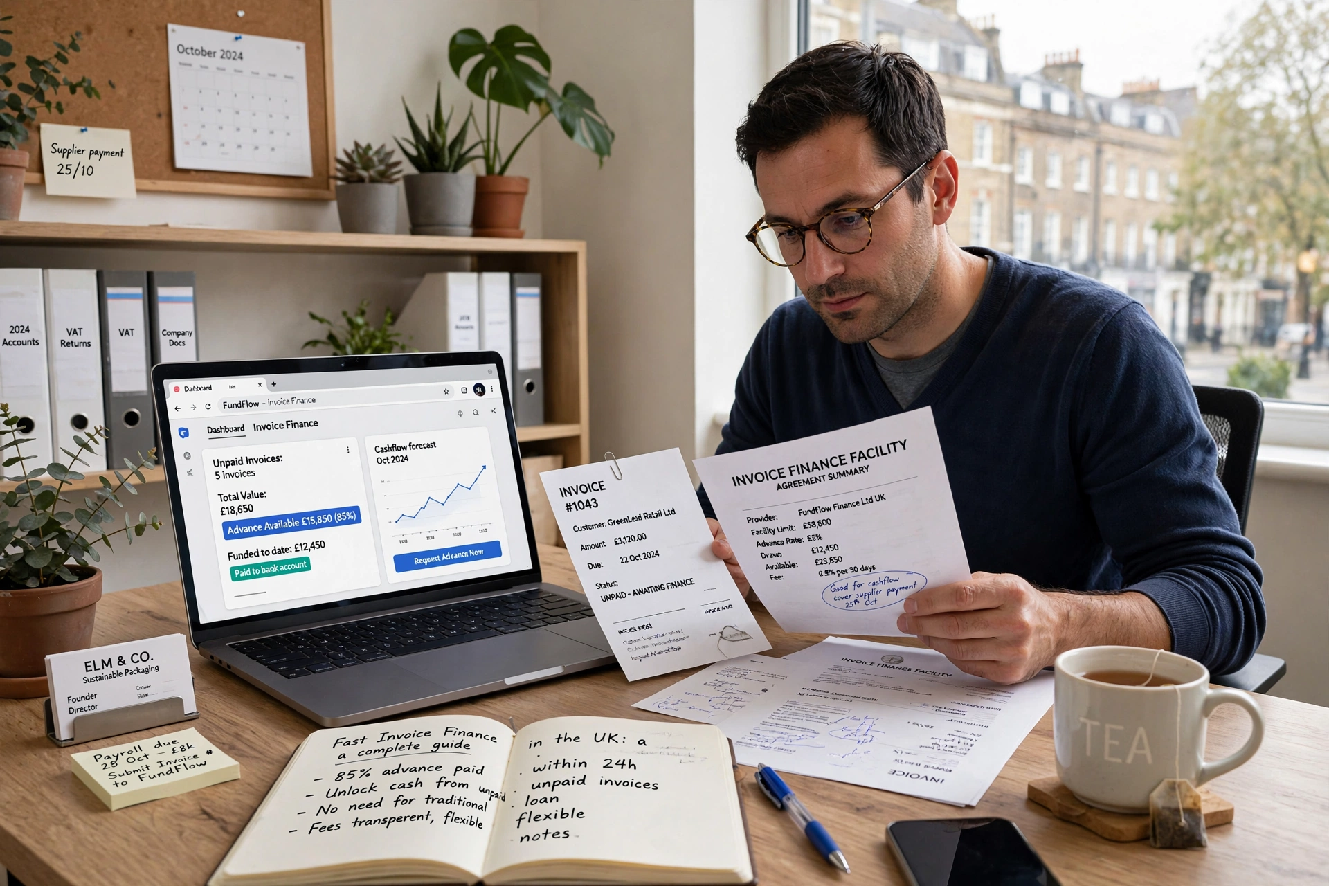 Business owner using Invoice Finance in the UK